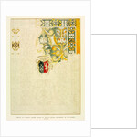 Sketch of a partially coloured-in Spanish leather curtain of the 16th century by William Burges