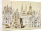 Truro Cathedral, collage of nine different elevations by William Burges