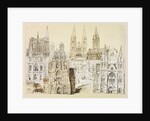 Truro Cathedral, collage of nine different elevations by William Burges