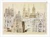 Truro Cathedral, collage of nine different elevations by William Burges