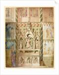 Truro Cathedral, elevation of an altar in the cathedral by William Burges