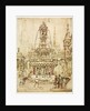 Sketch of a fountain for the City of Gloucester by William Burges