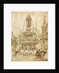 Sketch of a fountain for the City of Gloucester by William Burges