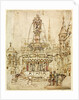 Sketch of a fountain for the City of Gloucester by William Burges