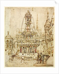 Sketch of a fountain for the City of Gloucester by William Burges