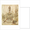Sketch of a fountain for the City of Gloucester by William Burges
