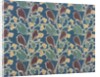 Brown birds perched on holly furnishing fabric by C.F.A.Voysey