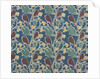 Brown birds perched on holly furnishing fabric by C.F.A.Voysey