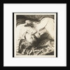Man and woman lying head by head on rug on grass by Curtis Moffat