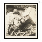 Man and woman lying head by head on rug on grass by Curtis Moffat