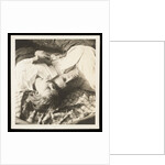 Man and woman lying head by head on rug on grass by Curtis Moffat