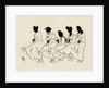 Silhouettes of five figures wearing nightdresses by Anonymous