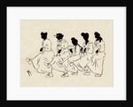 Silhouettes of five figures wearing nightdresses by Anonymous