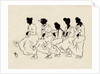 Silhouettes of five figures wearing nightdresses by Anonymous