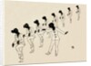Silhouettes of nine female figures by Anonymous