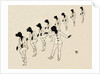 Silhouettes of nine female figures by Anonymous
