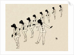 Silhouettes of nine female figures by Anonymous