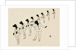 Silhouettes of nine female figures by Anonymous