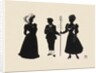 Silhouettes of three figures inlcuding a shepherdess by Anonymous