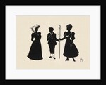 Silhouettes of three figures inlcuding a shepherdess by Anonymous