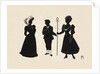 Silhouettes of three figures inlcuding a shepherdess by Anonymous