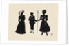 Silhouettes of three figures inlcuding a shepherdess by Anonymous