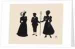 Silhouettes of three figures inlcuding a shepherdess by Anonymous