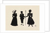 Silhouettes of three figures inlcuding a shepherdess by Anonymous
