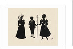 Silhouettes of three figures inlcuding a shepherdess by Anonymous