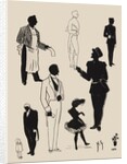 Silhouettes of a range of characters in a variety of costumes by Anonymous