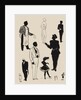 Silhouettes of a range of characters in a variety of costumes by Anonymous