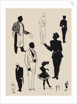 Silhouettes of a range of characters in a variety of costumes by Anonymous