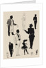 Silhouettes of a range of characters in a variety of costumes by Anonymous