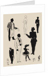 Silhouettes of a range of characters in a variety of costumes by Anonymous