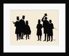 Silhouettes of two groups of three male figures by Anonymous