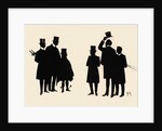 Silhouettes of two groups of three male figures by Anonymous
