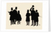 Silhouettes of two groups of three male figures by Anonymous