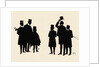 Silhouettes of two groups of three male figures by Anonymous