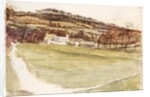 Path to houses at the bottom of hill by May Morris