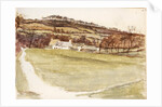 Path to houses at the bottom of hill by May Morris