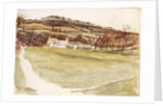 Path to houses at the bottom of hill by May Morris