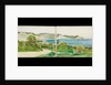 Coastal paths with views of the sea, hills and cliffs in distance by May Morris