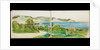 Coastal paths with views of the sea, hills and cliffs in distance by May Morris