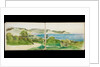 Coastal paths with views of the sea, hills and cliffs in distance by May Morris