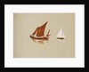 Brown and white sailboats by May Morris