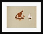 Brown and white sailboats by May Morris