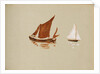 Brown and white sailboats by May Morris