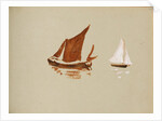 Brown and white sailboats by May Morris