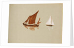 Brown and white sailboats by May Morris