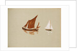 Brown and white sailboats by May Morris